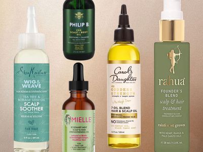 collage of popular scalp oils