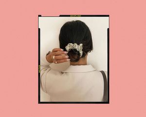 woman wearing low chignon hairstyle